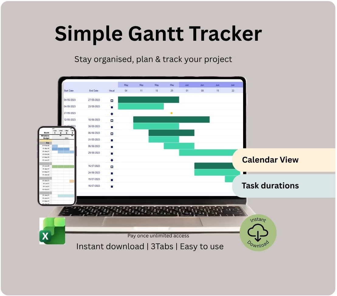 Simple Construction Schedule & Gantt Tracker